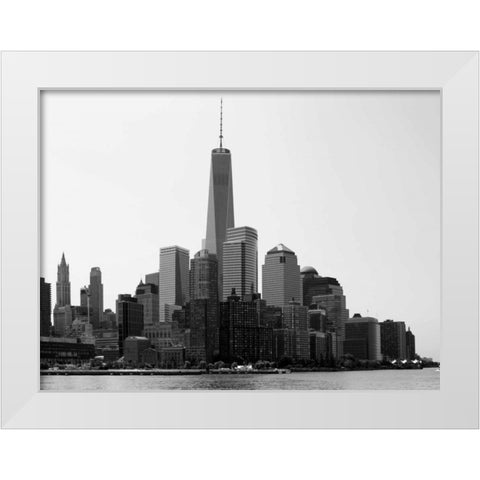 Freedom Tower White Modern Wood Framed Art Print by Pica, Jeff