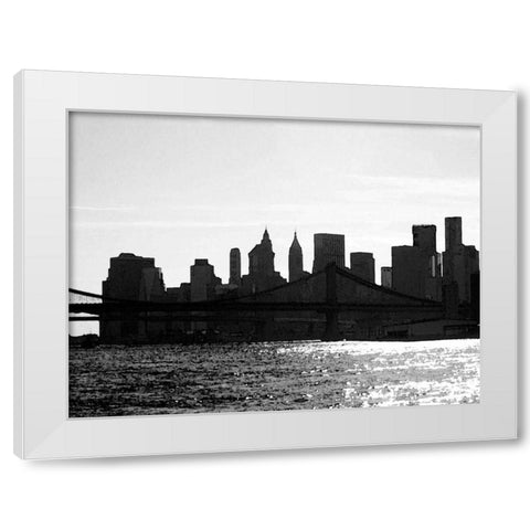 NYC Silhoutte White Modern Wood Framed Art Print by Pica, Jeff