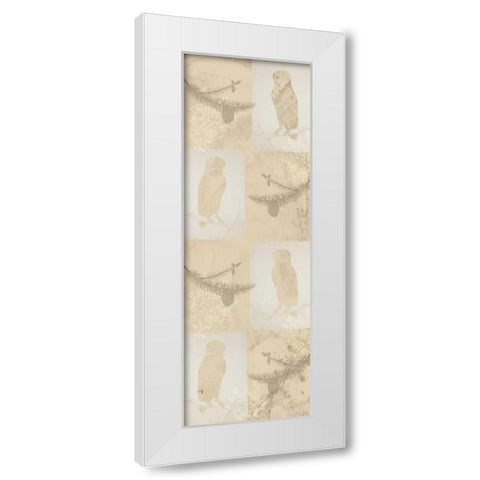Cream Owl Silhouette White Modern Wood Framed Art Print by Allen, Kimberly