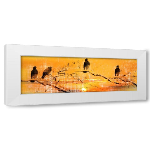 Black Birds White Modern Wood Framed Art Print by Allen, Kimberly