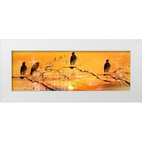 Black Birds White Modern Wood Framed Art Print by Allen, Kimberly