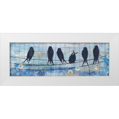 Coastal Birds White Modern Wood Framed Art Print by Allen, Kimberly