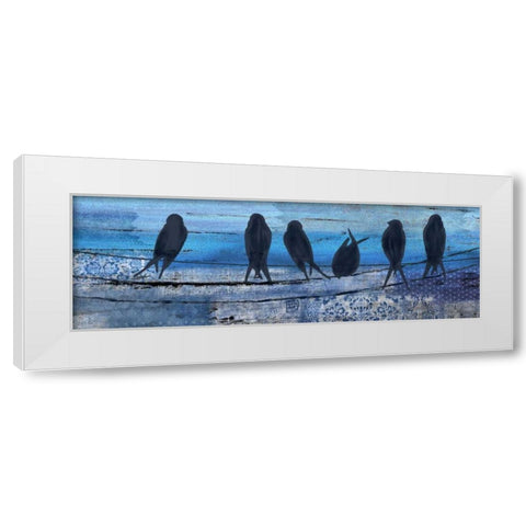 Birds in Blue White Modern Wood Framed Art Print by Allen, Kimberly