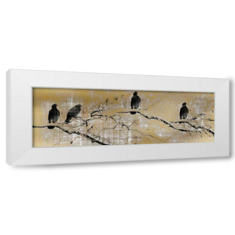 Black Birds White Modern Wood Framed Art Print by Allen, Kimberly