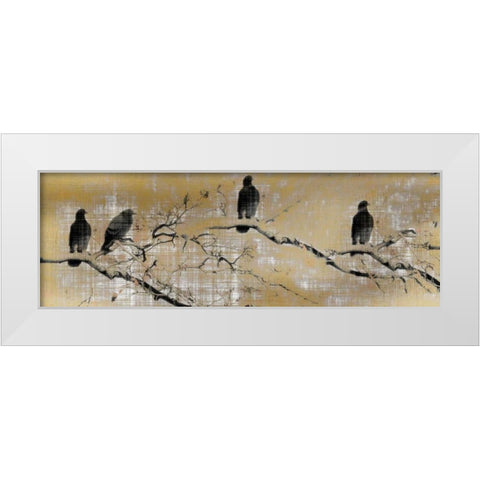 Black Birds White Modern Wood Framed Art Print by Allen, Kimberly