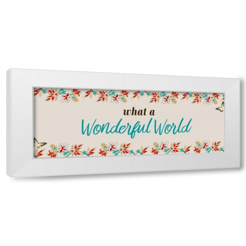 What A Wonderful World White Modern Wood Framed Art Print by Allen, Kimberly