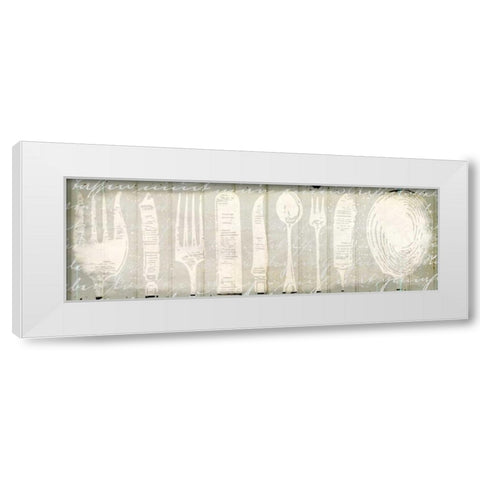 Antique Cutlery White Modern Wood Framed Art Print by Allen, Kimberly