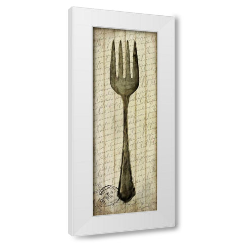 Antique Fork White Modern Wood Framed Art Print by Allen, Kimberly
