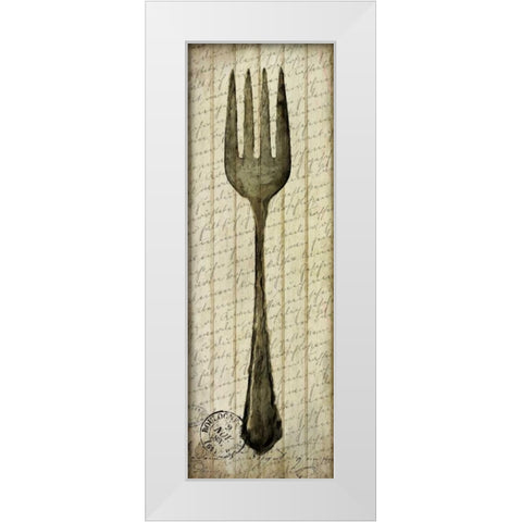 Antique Fork White Modern Wood Framed Art Print by Allen, Kimberly
