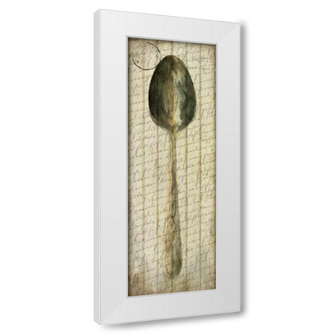 Antique Spoon White Modern Wood Framed Art Print by Allen, Kimberly