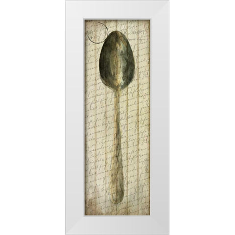 Antique Spoon White Modern Wood Framed Art Print by Allen, Kimberly