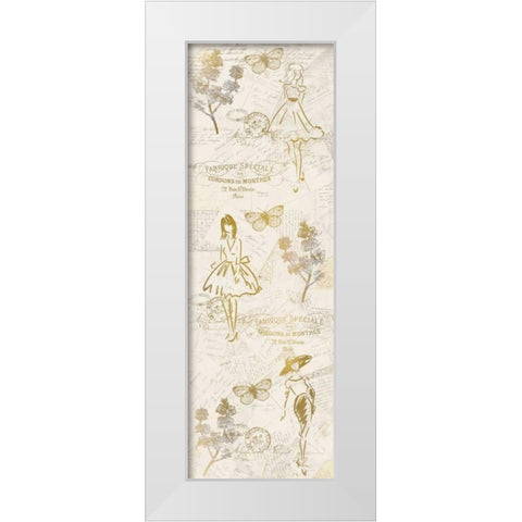 Fashion Postcard White Modern Wood Framed Art Print by Allen, Kimberly