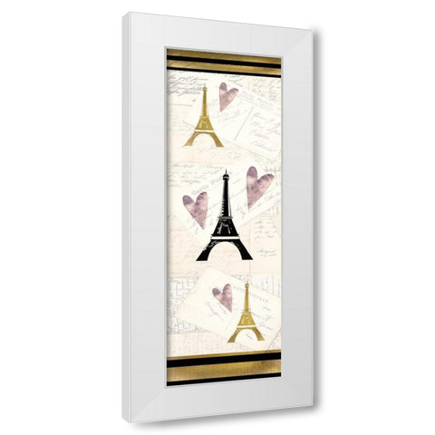 Paris Love White Modern Wood Framed Art Print by Allen, Kimberly