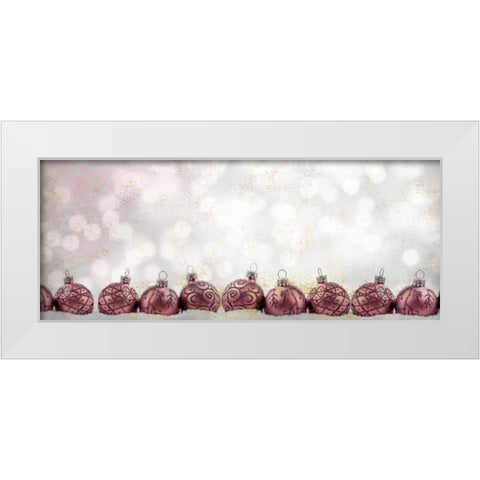 Ornaments in a Row White Modern Wood Framed Art Print by Allen, Kimberly