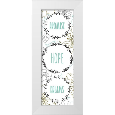 Beginnings 5 White Modern Wood Framed Art Print by Kimberly, Allen