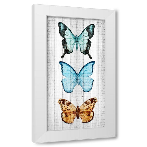 Vintage Butterfly 1 White Modern Wood Framed Art Print by Allen, Kimberly
