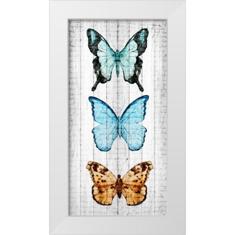 Vintage Butterfly 1 White Modern Wood Framed Art Print by Allen, Kimberly