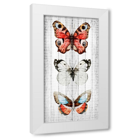 Vintage Butterfly 2 White Modern Wood Framed Art Print by Allen, Kimberly