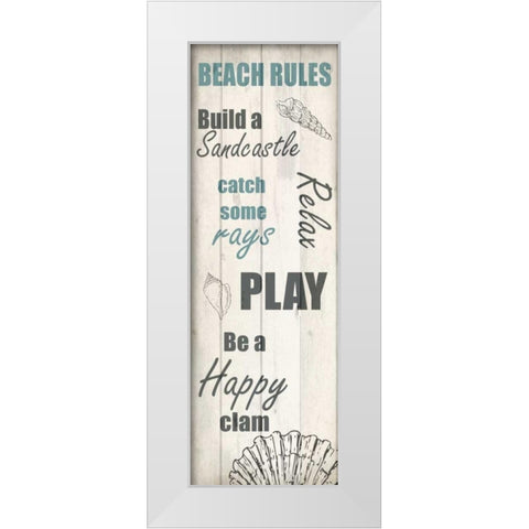 Beach 1 White Modern Wood Framed Art Print by Allen, Kimberly