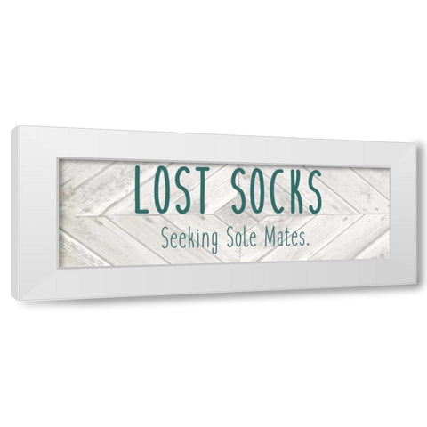 Laundry Lost Socks White Modern Wood Framed Art Print by Allen, Kimberly