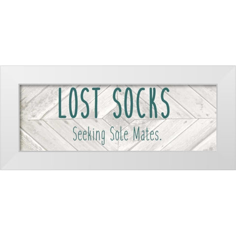 Laundry Lost Socks White Modern Wood Framed Art Print by Allen, Kimberly