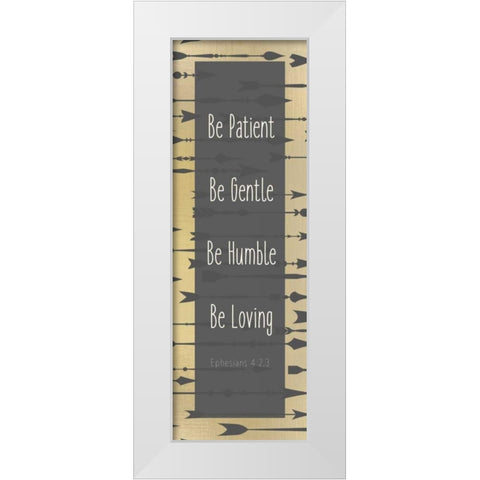 Be Patient White Modern Wood Framed Art Print by Allen, Kimberly