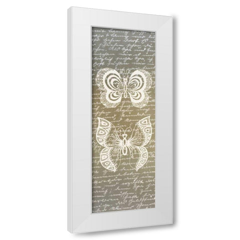 Butterfly Panel 1 White Modern Wood Framed Art Print by Allen, Kimberly