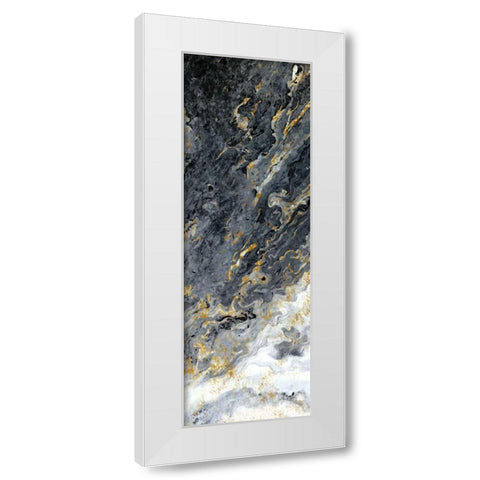 Gold Flecks Mood White Modern Wood Framed Art Print by Allen, Kimberly