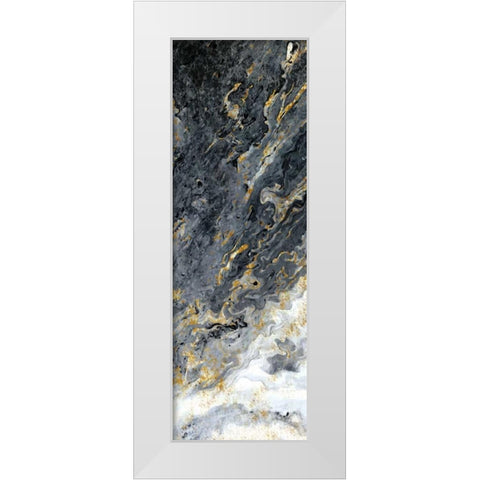 Gold Flecks Mood White Modern Wood Framed Art Print by Allen, Kimberly