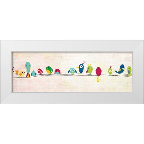 On the Wire 1 White Modern Wood Framed Art Print by Allen, Kimberly