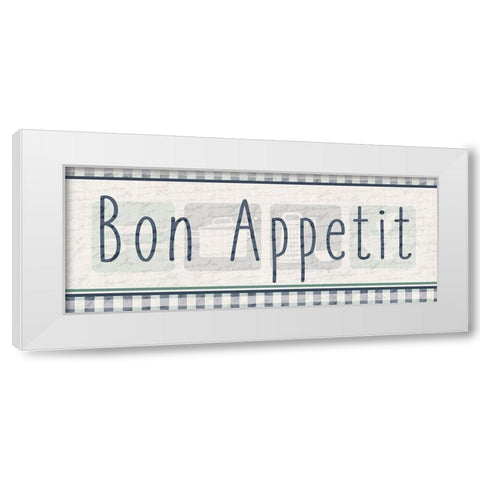 Bon Appetit White Modern Wood Framed Art Print by Kimberly, Allen