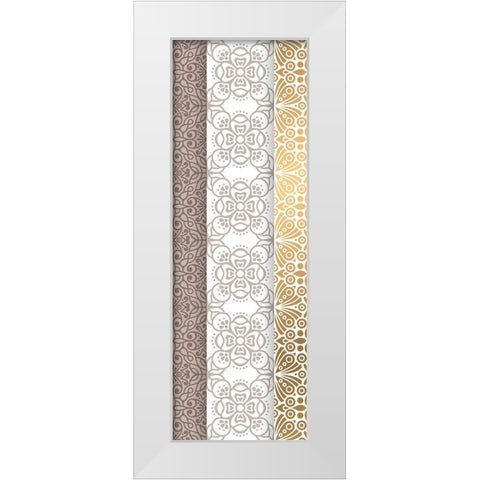 Ornamental B White Modern Wood Framed Art Print by Kimberly, Allen
