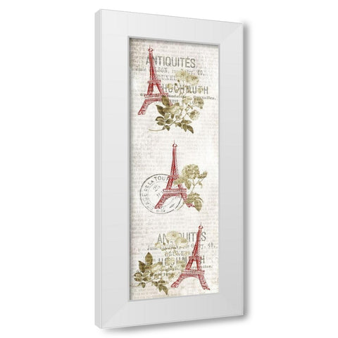Paris Script panel White Modern Wood Framed Art Print by Kimberly, Allen