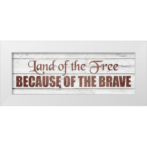Land of the Free White Modern Wood Framed Art Print by Kimberly, Allen