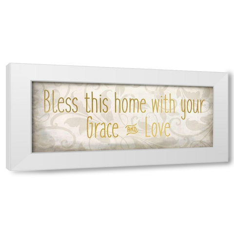 Bless this Home White Modern Wood Framed Art Print by Kimberly, Allen