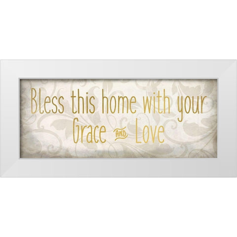 Bless this Home White Modern Wood Framed Art Print by Kimberly, Allen