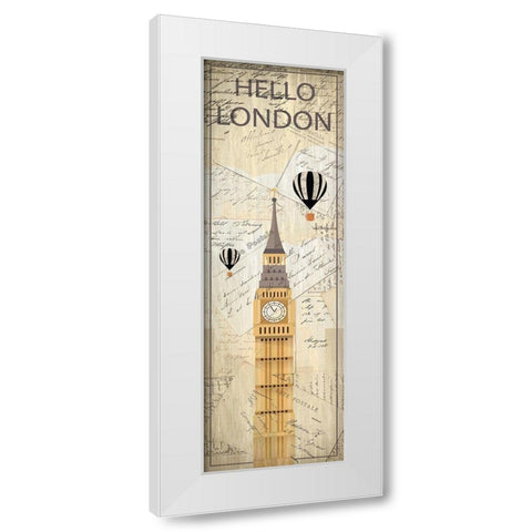 Hello Travel 1 White Modern Wood Framed Art Print by Kimberly, Allen