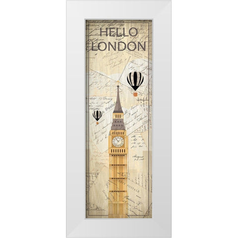 Hello Travel 1 White Modern Wood Framed Art Print by Kimberly, Allen