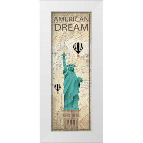 Hello Travel 3 White Modern Wood Framed Art Print by Kimberly, Allen