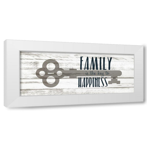 The Key to Happiness White Modern Wood Framed Art Print by Kimberly, Allen