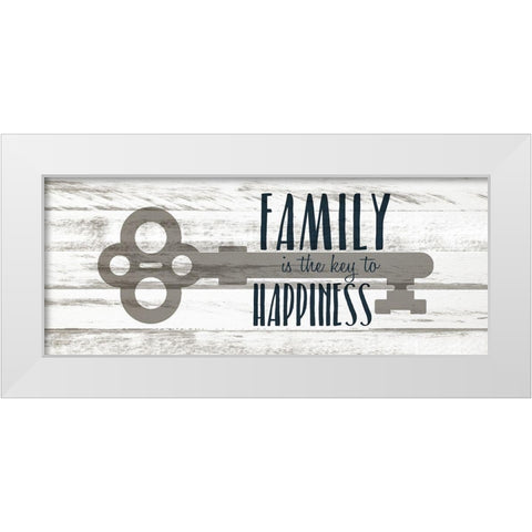 The Key to Happiness White Modern Wood Framed Art Print by Kimberly, Allen