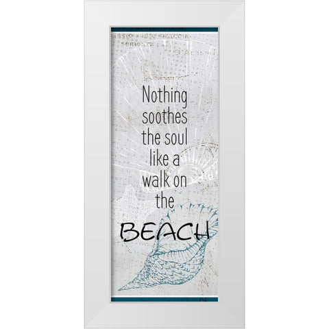 Vintage Shells Panel White Modern Wood Framed Art Print by Kimberly, Allen