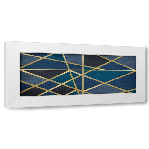 Gold and Blue Maze White Modern Wood Framed Art Print by Kimberly, Allen