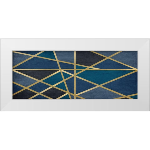 Gold and Blue Maze White Modern Wood Framed Art Print by Kimberly, Allen