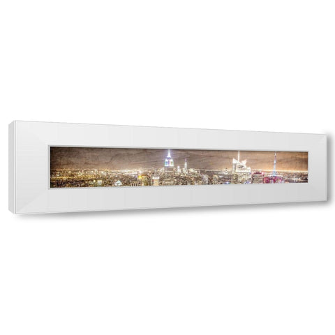 NYC Lights White Modern Wood Framed Art Print by Kimberly, Allen