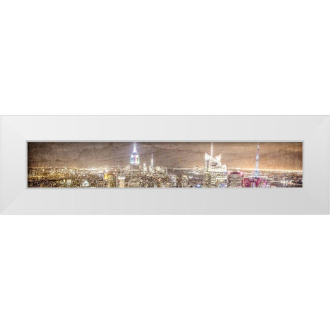 NYC Lights White Modern Wood Framed Art Print by Kimberly, Allen