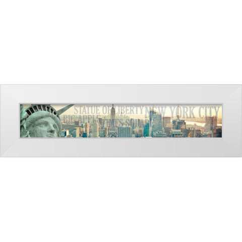 NYC Statue of Liberty White Modern Wood Framed Art Print by Kimberly, Allen