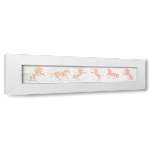 Pink Glitter Unicorns White Modern Wood Framed Art Print by Kimberly, Allen