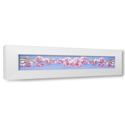 Pink Blossoms White Modern Wood Framed Art Print by Kimberly, Allen