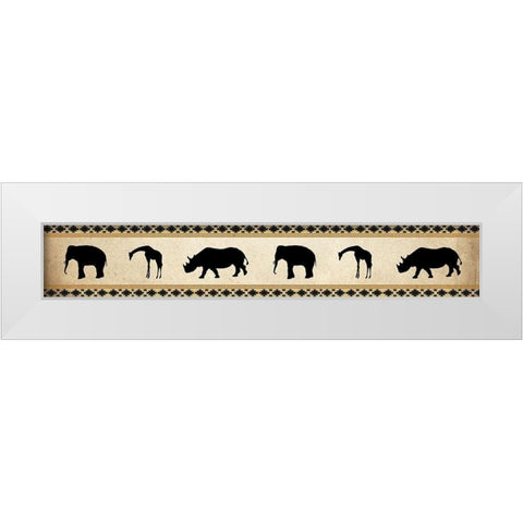On Safari White Modern Wood Framed Art Print by Kimberly, Allen